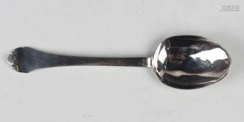 A mid-17th century Commonwealth silver trefid spoon, the bow...