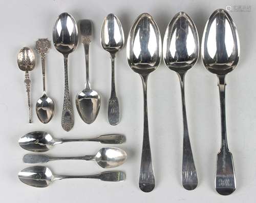 A pair of George III silver Old English pattern tablespoons,...