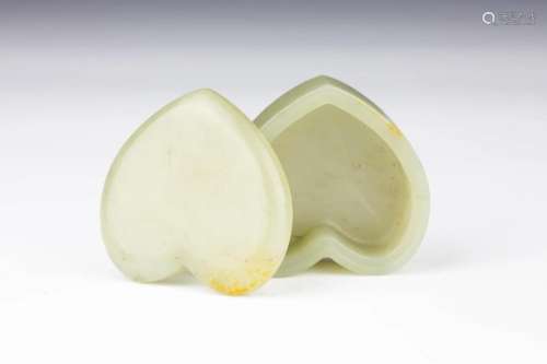 Spade Shaped Celadon Jade Seal Paste Box