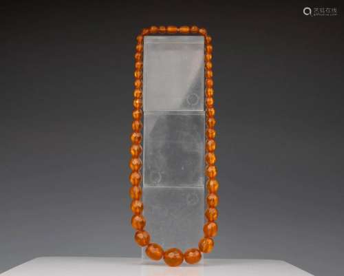 Amber Necklace of Graduated Faceted Beads