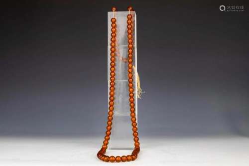Peking Glass Imitation Amber Court Necklace Beads,
