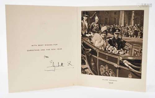 H.M.Queen Elizabeth (later The Queen Mother) signed 1948 Chr...