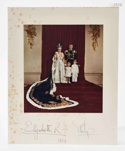 H.M Queen Elizabeth II and H.R.H. The Duke of Edinburgh, sig...