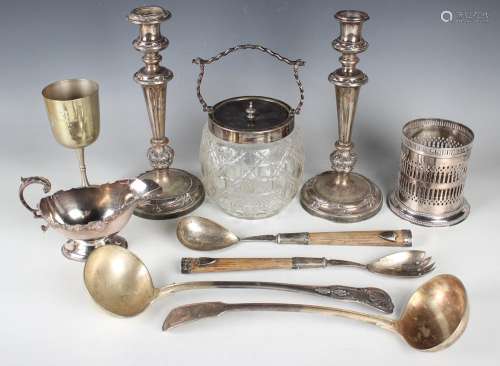 A collection of assorted plated items, including a pair of c...