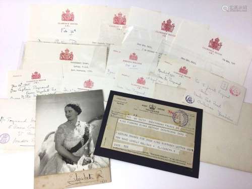 H.M Queen Queen Elizabeth The Queen Mother , signed presenta...