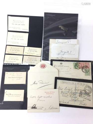 H.M. King George V signature on card and H.R.H. Edward Princ...