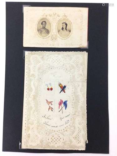Scarce Victorian embossed paper commemorative of the wedding...