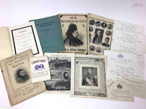 H.M.Queen Victoria in memoriam card, various Royal commemora...