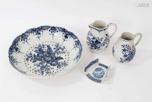 18th century blue and white Worcester porcelain