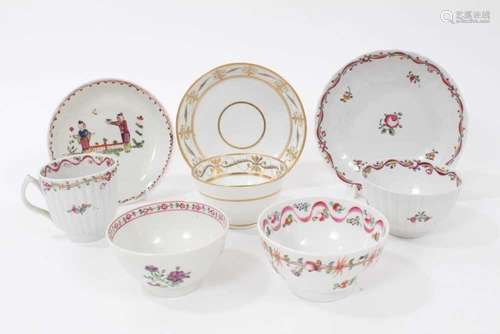 A Factory Z tea bowl and saucer, and other New Hall type tea...