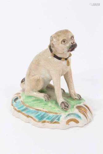 Derby figure of a Pug