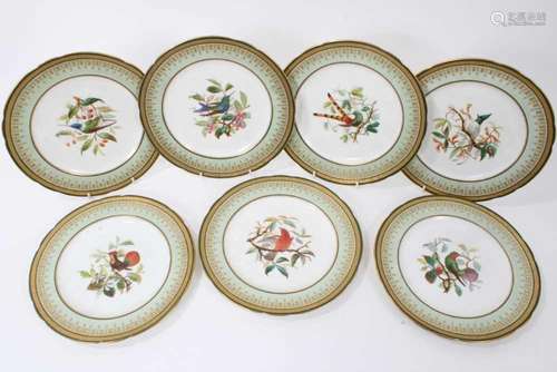 A set of seven Mintons plates