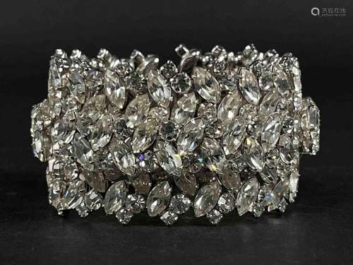 Vintage Sherman Rhinestone Cuff Bracelet