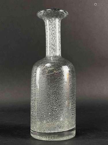 Mid Century Modern Art Glass Bubble Bottle Vase