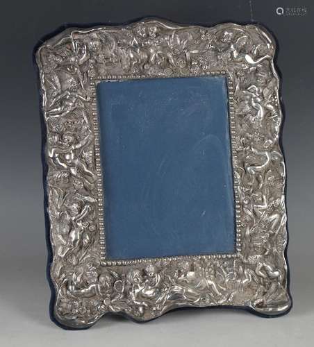 An Elizabeth II silver mounted rectangular photograph frame,...