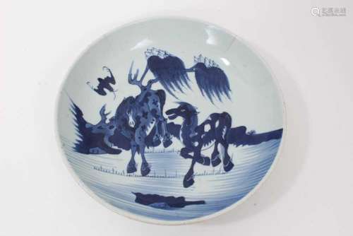 Chinese blue and white saucer dish