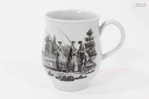 A Worcester mug, printed by Robert Hancock with The Whitton ...