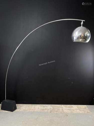 1970s Retro Mid Century Chrome Arc Floor Lamp