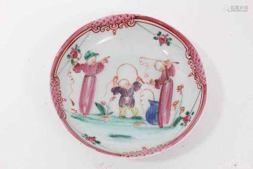 A Badderley-Littler saucer, painted with Chinese figures, ci...