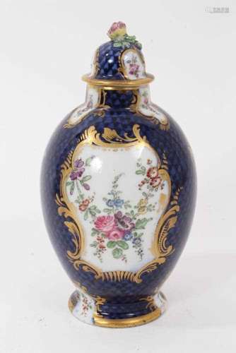 A Continental porcelain tea canister and cover, in Worcester...