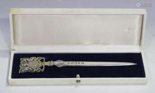 An Elizabeth II silver paperknife commemorating the Queens S...