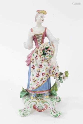 A Bow figure of a young woman, circa 1760-65