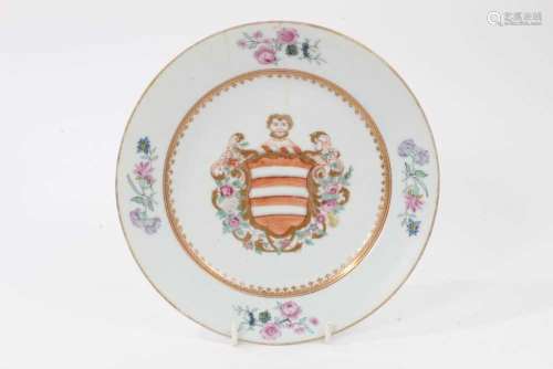 Chinese-style armorial porcelain plate