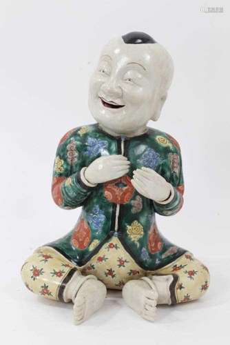 Chinese famille verte figure of a boy