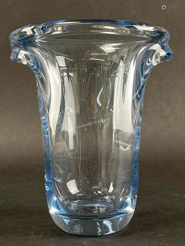 Free Form Pale Blue Art Glass Vase