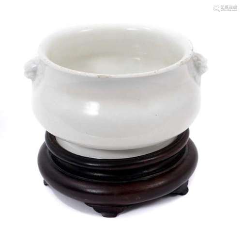 Chinese blanc de chine censer, probably Kangxi