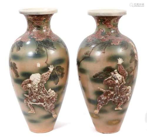 Pair of early 20th century Japanese vases