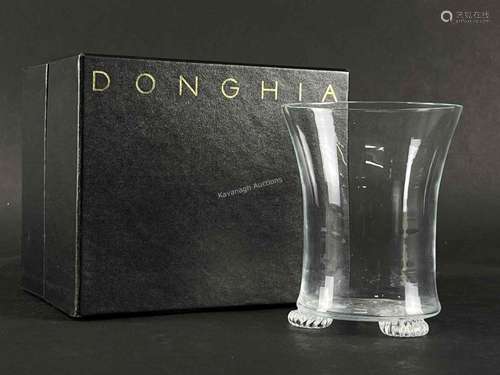 Rare Sherri Donghia Crystal Vase with Signed Book