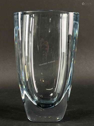 Stromberg Swedish Modernist Heavy Art Glass Vase