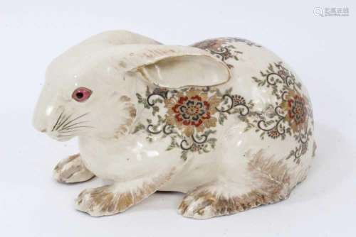 Japanese Satsuma life size model of a rabbit