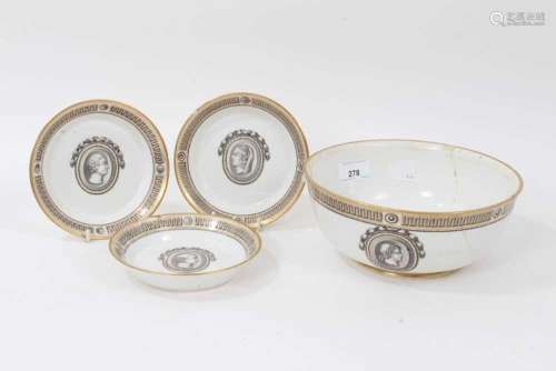 Three Vienna saucer, painted in Neoclassical style, circa 17...
