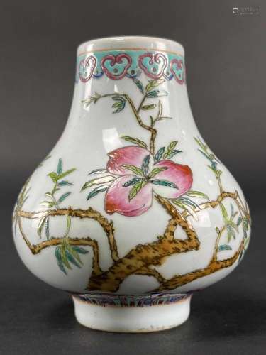 Chinese Peaches Small Vase