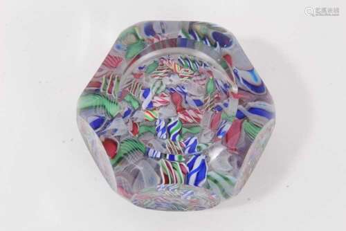 Unusual Baccarat glass paperweight, circa 1850, the clear gl...