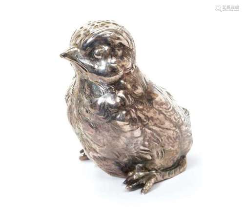 Late 19th century Continental silver novelty fledgling peppe...