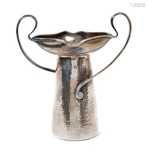 Edwardian Art Nouveau style Silver vase