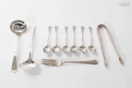 Selection of miscellaneous silver, including a pair of Caven...