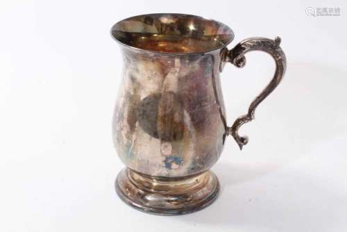 Contemporary silver mug of baluster form by Walker & Hal...
