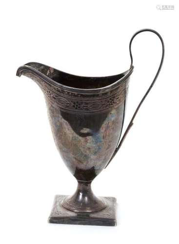 George III silver cream jug of helmet form, by Peter and Ann...