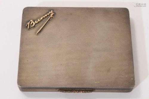 1940s silver ladies cigarette case with applied name Bunny