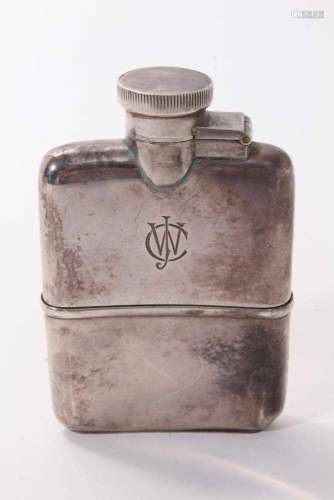 1920s silver spirit flask