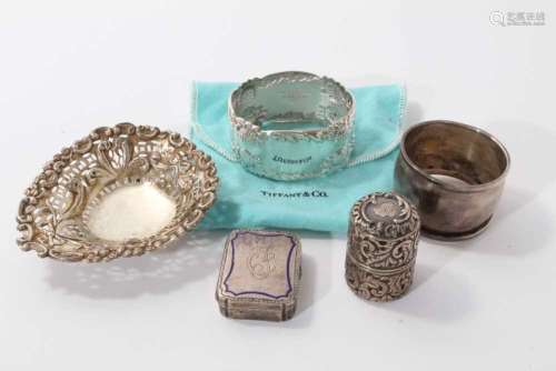 Selection of miscellaneous silver including a Tiffany & ...