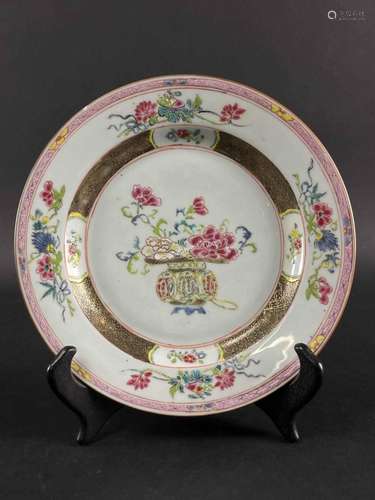 18th C Chinese Export Famille Rose Plate