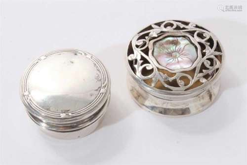 Two George V silver pill boxes