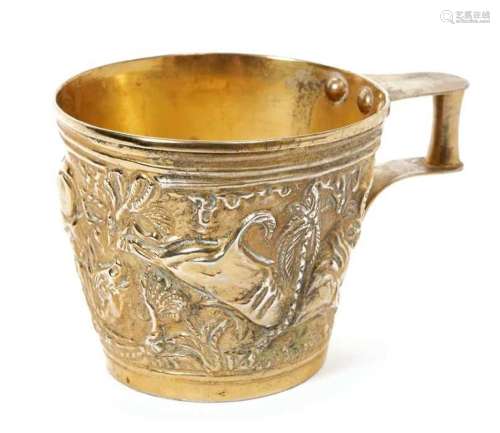 A Greek silver gilt cup replica of the Vapheio cup