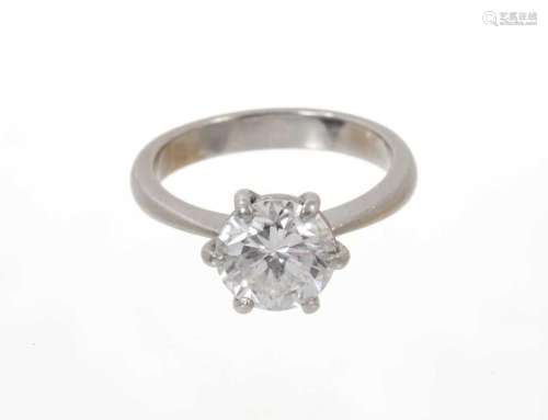 Diamond single stone ring with a brilliant cut diamond estim...