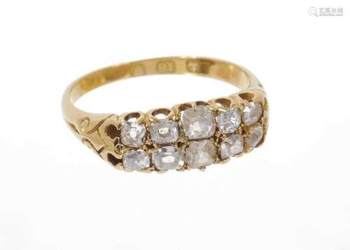 Late Victorian diamond two row ring